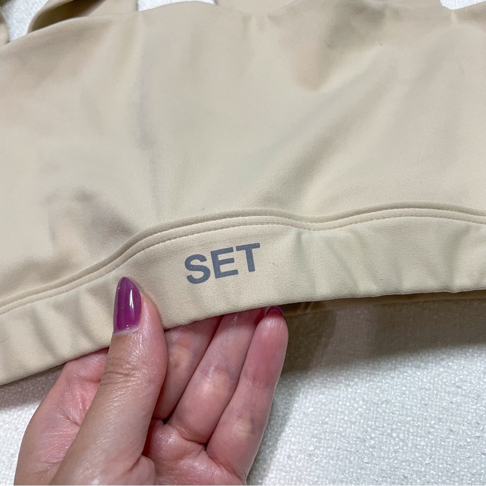SET Active Sports Bra Size M in Cream - Picture 3 of 5